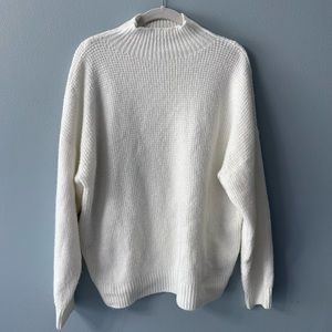 Cozy Sweater Shirt White Size Small JustFab